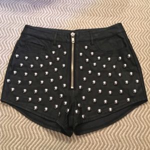 UNIF studded moto shorts
